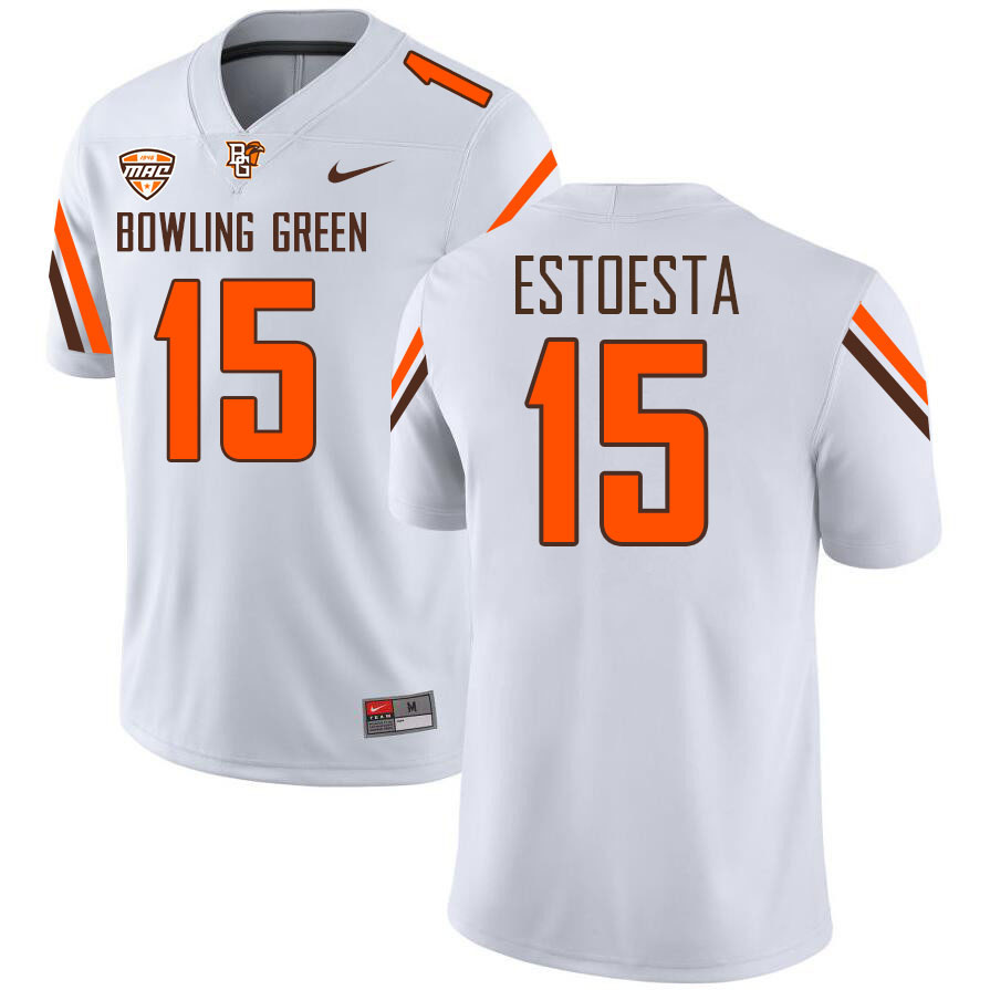 Bowling Green State Falcons #15 Preston EstoEsta College Football Jerseys Stitched-White